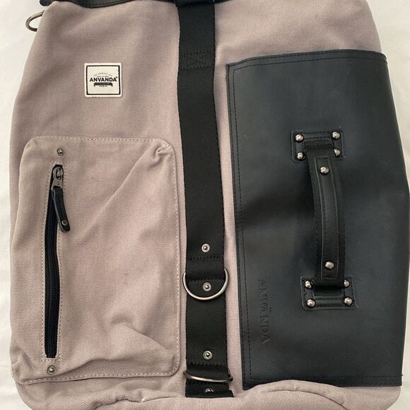 ANVANDA Stockholm Leather/Canvas Backpack - Picture 9 of 13